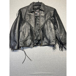 Women's Mega Force Leather Jacket Black Size 14